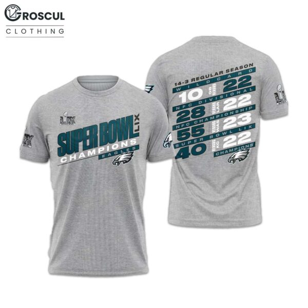 Eagles Super Bowl LIX Champions 13 3 Rregular Season Shirt 1