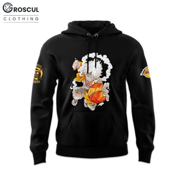 Lakers x One Piece Gear 5 Black Shirt