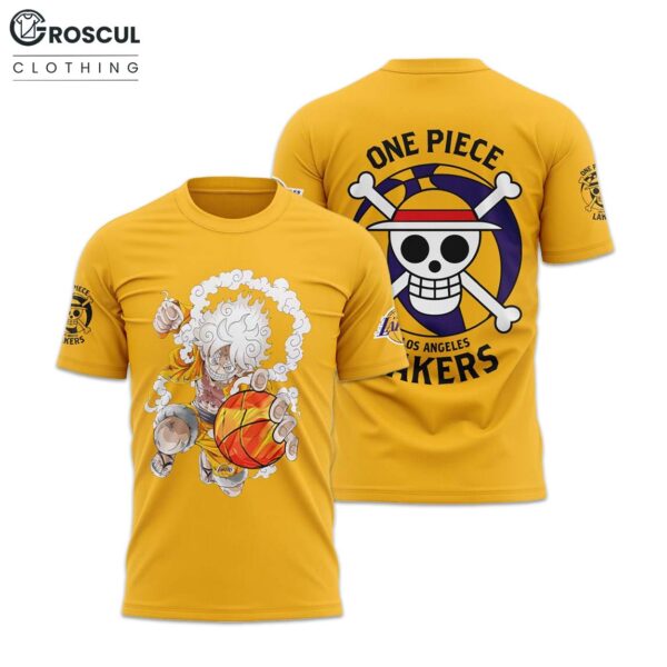 Lakers x One Piece Gear 5 Yellow Shirt