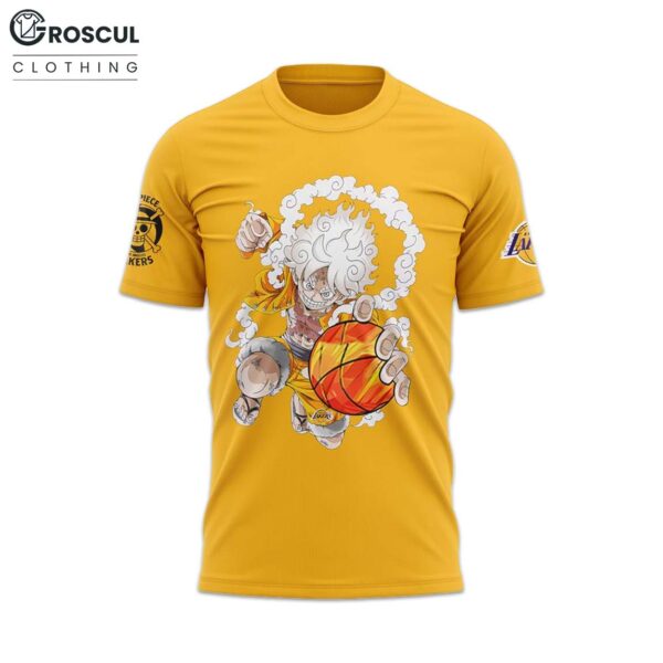 Lakers x One Piece Gear 5 Yellow Shirt
