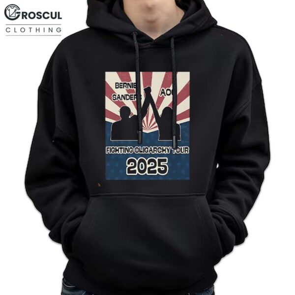 Bernie Sanders and Alexandria AOC Fighting Oligarchy Tour 2025 Hoodie