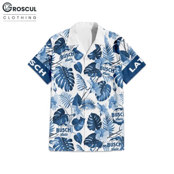 Busch Latte Tropical Leaf Hawaiian Shirt