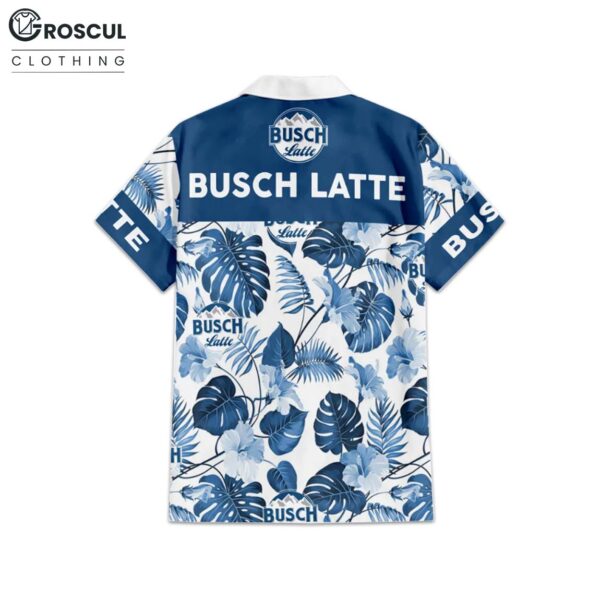 Busch Latte Tropical Leaf Hawaiian Shirt 3