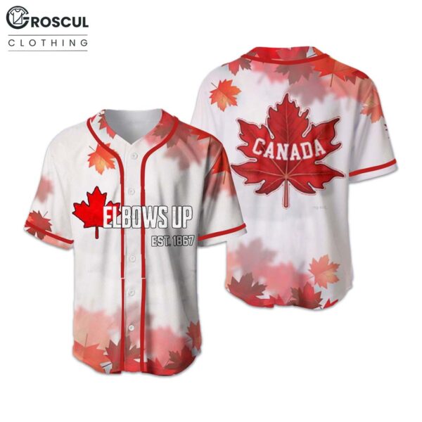 Canada Elbows Up 1867 Maple Leaf Baseball Jersey