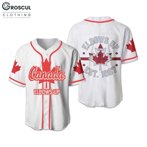 Canada Elbows Up EST 1867 Baseball Jersey