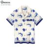 Crocodile And Flower Print Hawaiian Shirt