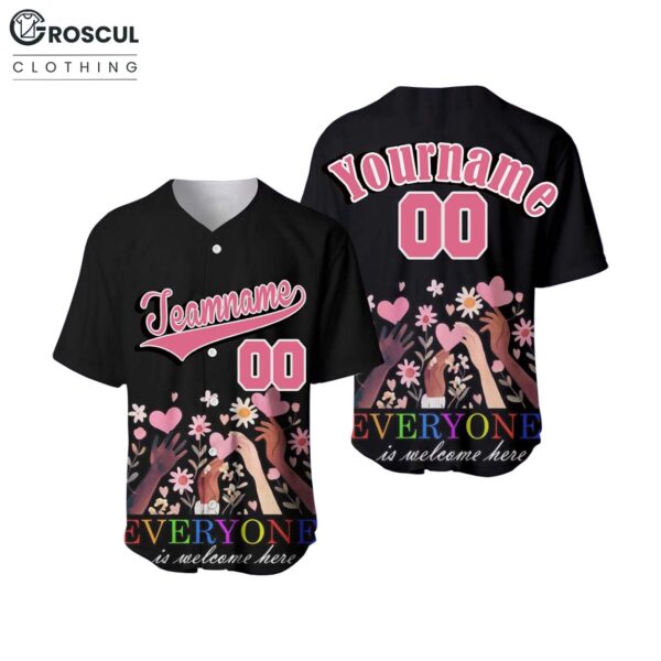 Everyone Is Welcome Here Baseball Jersey 2