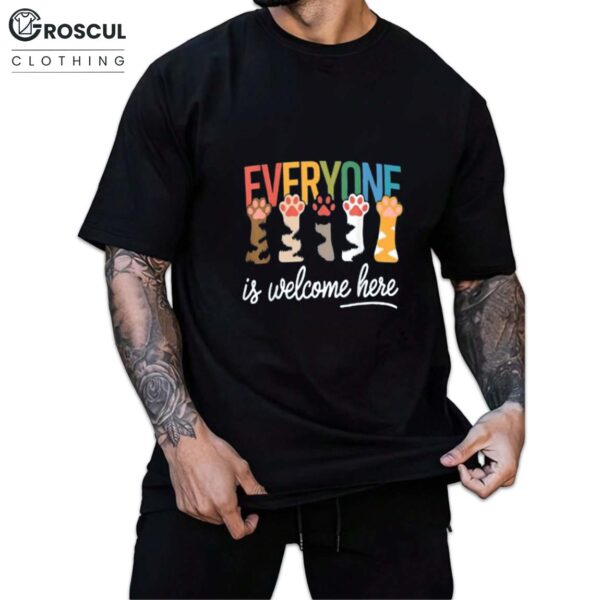 Everyone Is Welcome Here Cat Feet LGBT Shirt