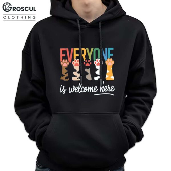 Everyone Is Welcome Here Cat Feet LGBT Shirt