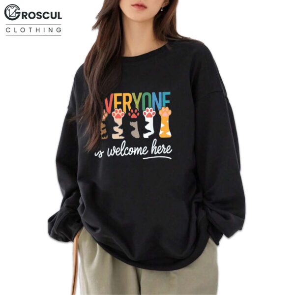 Everyone Is Welcome Here Cat Feet LGBT Shirt