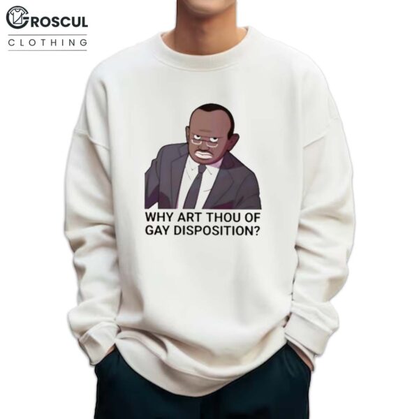 Simon Kaggwa Njala Wearing Why Art Thou Of Gay Disposition Shirt