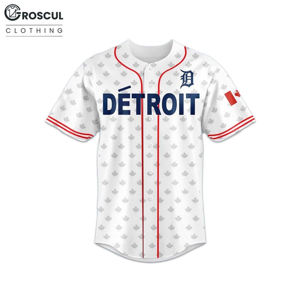 Tigers Canadian Heritage Night 2025 Baseball Jersey Giveaway 2 Tigers Canadian Heritage Night 2025 Baseball Jersey Giveaway Front
